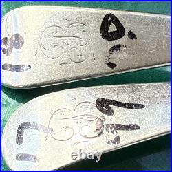 A Vintage Pair Of Sterling Silver Old English Soup Spoon 1820 1799