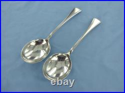 A Vintage Pair Of Sterling Silver Old English Soup Spoons. Birmingham 1938