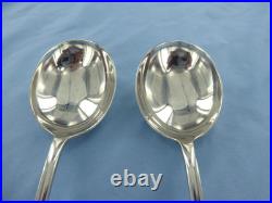 A Vintage Pair Of Sterling Silver Old English Soup Spoons. Birmingham 1938