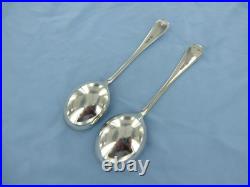 A Vintage Pair Of Sterling Silver Old English Soup Spoons. Birmingham 1938