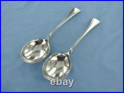 A Vintage Pair Of Sterling Silver Old English Soup Spoons. Birmingham 1938