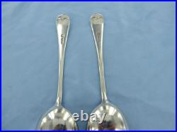 A Vintage Pair Of Sterling Silver Old English Soup Spoons. Birmingham 1938