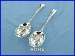 A Vintage Pair Of Sterling Silver Old English Soup Spoons. London 1927