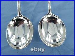 A Vintage Pair Of Sterling Silver Old English Soup Spoons. London 1927