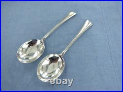 A Vintage Pair Of Sterling Silver Old English Soup Spoons. London 1928