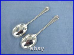 A Vintage Pair Of Sterling Silver Old English Soup Spoons. London 1928