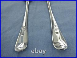 A Vintage Pair Of Sterling Silver Old English Soup Spoons. London 1928