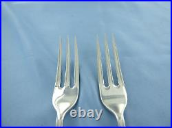 A Vintage Pair Of Sterling Silver Old Englishrat Tail Dessert Forks London 1966