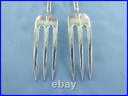 A Vintage Pair Of Sterling Silver Old Englishrat Tail Dessert Forks London 1966