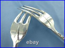 A Vintage Pair Of Sterling Silver Old Englishrat Tail Dessert Forks London 1966