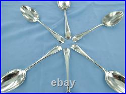 A Vintage Set 0f Six Sterling Silver Old English Dessert Spoons, Sheffield 1932