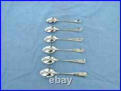 A Vintage Set Of 6 Sterling Silver Old English Coffee Spoons. Birmingham 1930