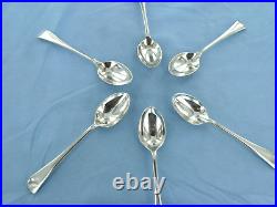 A Vintage Set Of 6 Sterling Silver Old English Coffee Spoons. Birmingham 1930