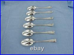 A Vintage Set Of 6 Sterling Silver Old English Dessert Spoons. London 1930