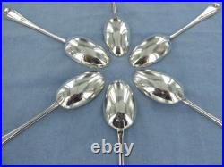 A Vintage Set Of 6 Sterling Silver Old English Dessert Spoons. London 1930