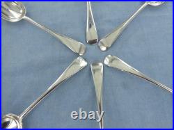 A Vintage Set Of 6 Sterling Silver Old English Dessert Spoons. London 1930