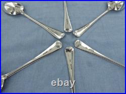 A Vintage Set Of 6 Sterling Silver Old English Dessert Spoons. London 1930