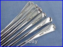 A Vintage Set Of 6 Sterling Silver Old English Dessert Spoons. London 1930