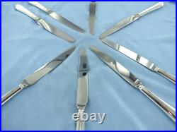 A Vintage Set Of Eight Sterling Silver Old English Desser Knives Sheffield 1993