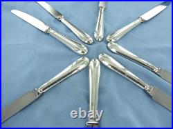 A Vintage Set Of Eight Sterling Silver Old English Desser Knives Sheffield 1993