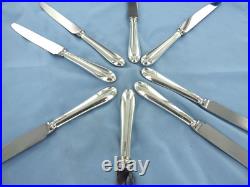 A Vintage Set Of Eight Sterling Silver Old English Desser Knives Sheffield 1993