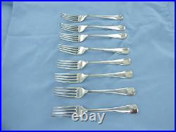 A Vintage Set Of Eight Sterling Silver Old English Dessert Forks Sheffield 1932