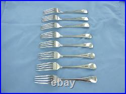 A Vintage Set Of Eight Sterling Silver Old English Dessert Forks Sheffield 1932