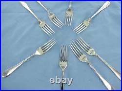 A Vintage Set Of Eight Sterling Silver Old English Dessert Forks Sheffield 1932