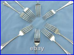 A Vintage Set Of Eight Sterling Silver Old English Dessert Forks Sheffield 1932