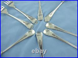 A Vintage Set Of Eight Sterling Silver Old English Dessert Forks Sheffield 1932