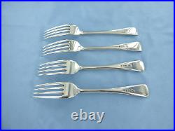 A Vintage Set Of Four Sterling Silver Old English Dessert Forks. London 1926