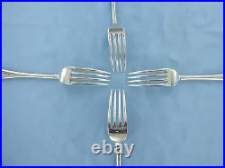 A Vintage Set Of Four Sterling Silver Old English Dessert Forks. London 1926