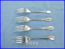 A Vintage Set Of Four Sterling Silver Old English Dessert Forks Sheffield 1939