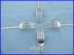 A Vintage Set Of Four Sterling Silver Old English Dessert Forks Sheffield 1939