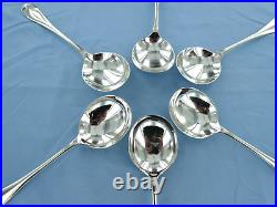 A Vintage Set Of Six Sterling Silver O/e, Rat Tail Soup Spoons. Sheffield 1931