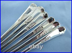 A Vintage Set Of Six Sterling Silver Old English Coffee Spoons, Sheffield 1917