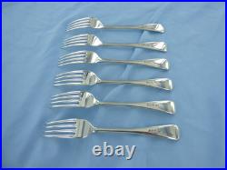 A Vintage Set Of Six Sterling Silver Old English Dessert Forks London 1927