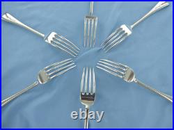 A Vintage Set Of Six Sterling Silver Old English Dessert Forks London 1927