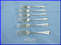 A Vintage Set Of Six Sterling Silver Old English Dessert Forks. London 1952