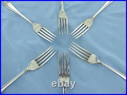 A Vintage Set Of Six Sterling Silver Old English Dessert Forks. London 1952