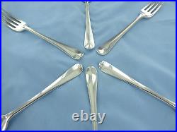 A Vintage Set Of Six Sterling Silver Old English Dessert Forks. London 1952