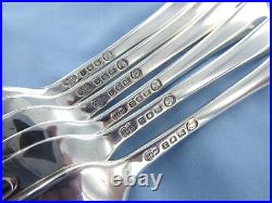 A Vintage Set Of Six Sterling Silver Old English Dessert Forks. London 1952