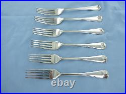 A Vintage Set Of Six Sterling Silver Old English Dessert Forks Sheffield 1928