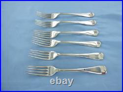 A Vintage Set Of Six Sterling Silver Old English Dessert Forks Sheffield 1928
