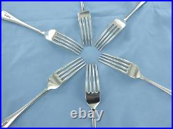 A Vintage Set Of Six Sterling Silver Old English Dessert Forks Sheffield 1928