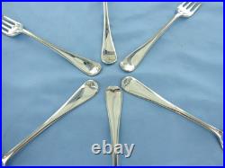 A Vintage Set Of Six Sterling Silver Old English Dessert Forks Sheffield 1928