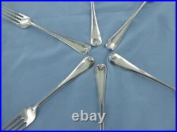 A Vintage Set Of Six Sterling Silver Old English Dessert Forks Sheffield 1928