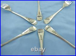A Vintage Set Of Six Sterling Silver Old English Dessert Forks Sheffield 1928