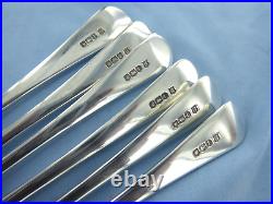 A Vintage Set Of Six Sterling Silver Old English Dessert Forks Sheffield 1928