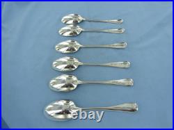 A Vintage Set Of Six Sterling Silver Old English Dessert Spoons, London 1932